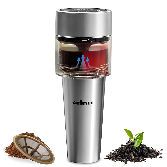 Portable Coffee Maker 2-6 Min Electric Rapid Brew 16oz Travel Cup