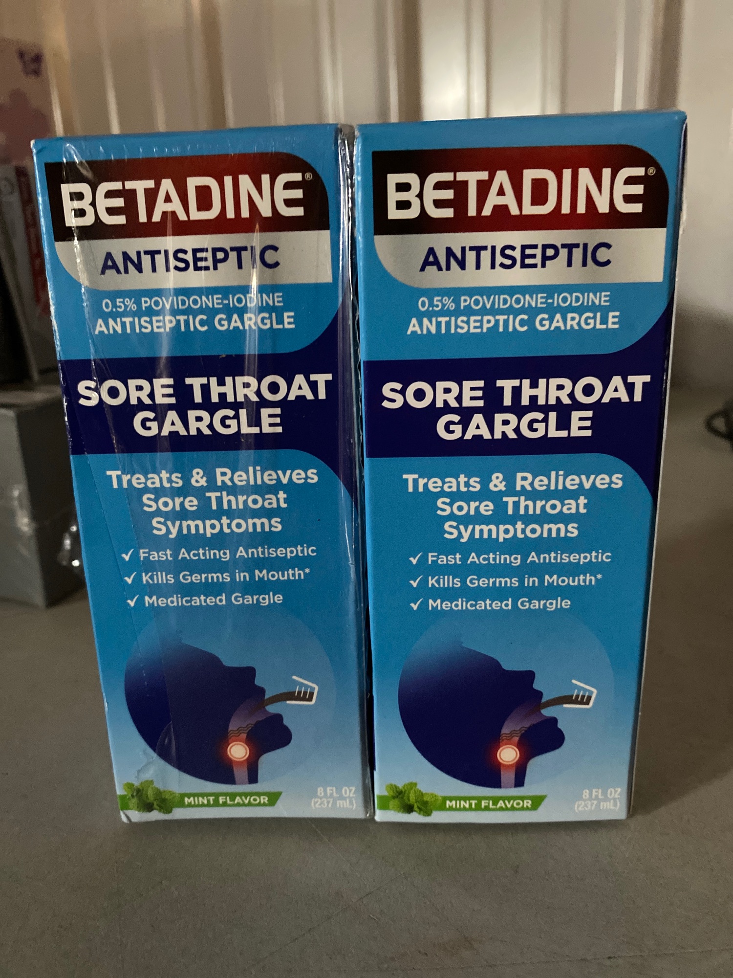 Betadine Antiseptic Sore Throat Medicated Gargle, 8 OZ 2 pack